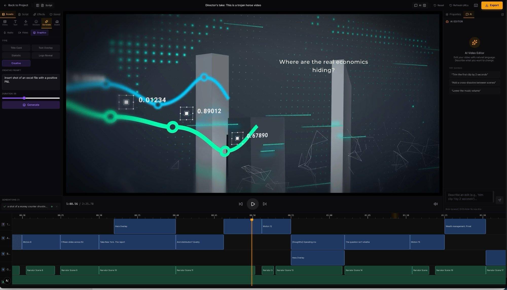 The edit — Scored, mixed, assembled — broadcast-ready.