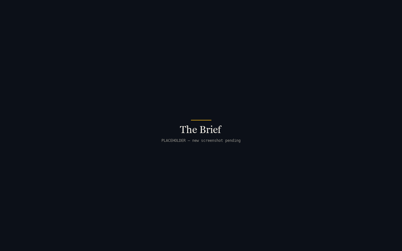 The brief — Pitch in. Concept, script, voice model — decided.